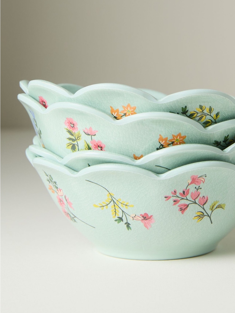 Anthropologie Annette Floral Melamine Nut Bowls, Set of 4 - Picture 3 of 3